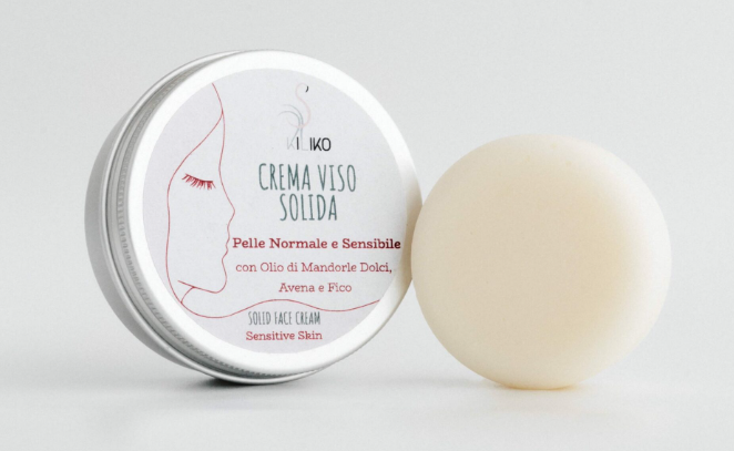 CREMA VISO SOLIDA KILIKO, PER PELLI NORMALI E SENSIBILI IN SCATOLINA DI LATTA