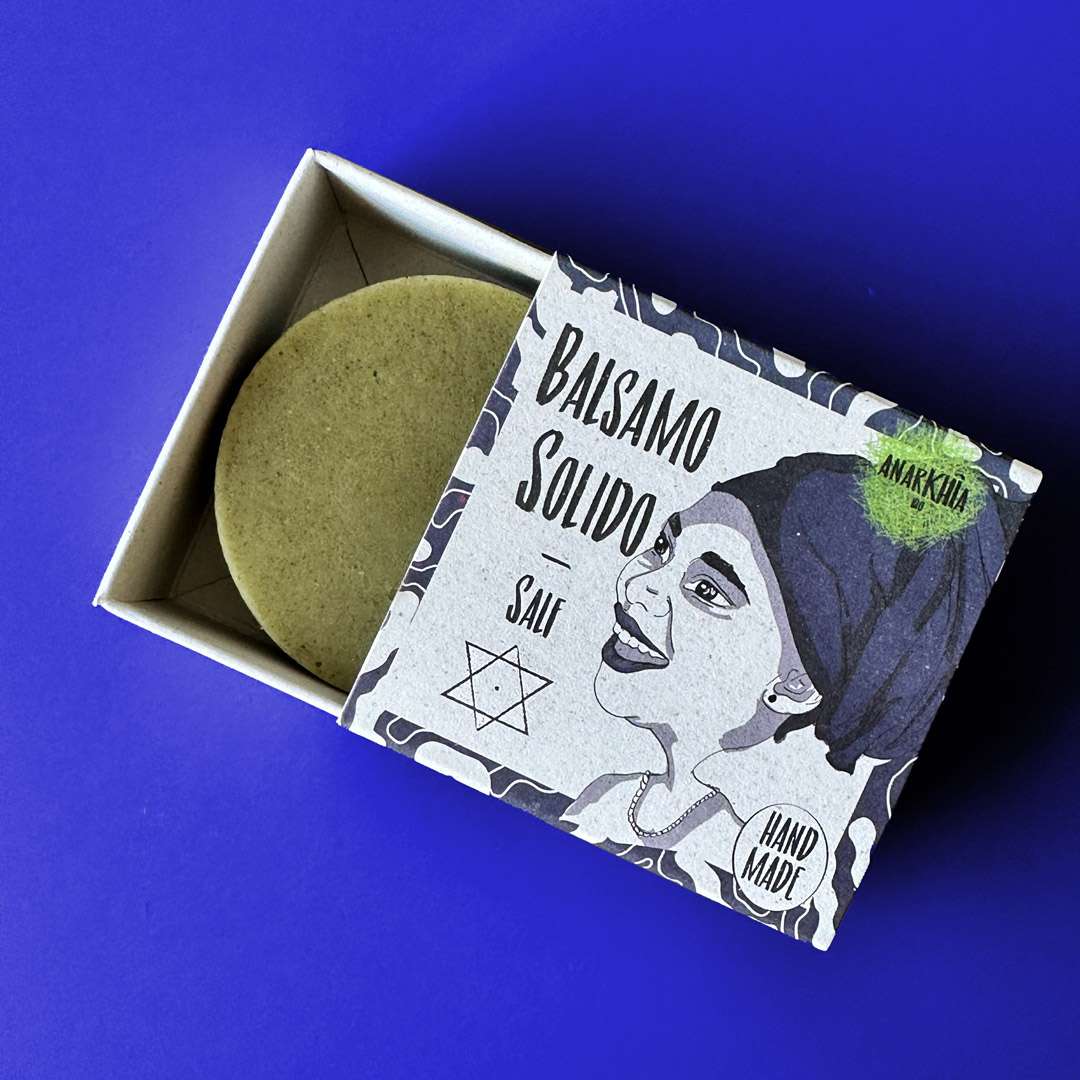 ANARKHIA BIO:SALF – Balsamo solido leggero colore verde panetto tondo