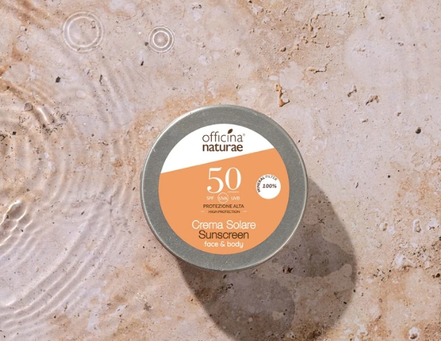 immagine barattolo solare viso corpo spf 50 officina naturae